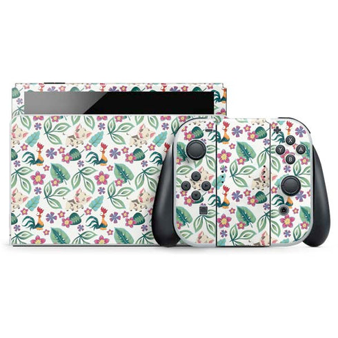 Disney Princess Moana Pua and Heihei Pattern Nintendo Switch OLED (2021) Skin